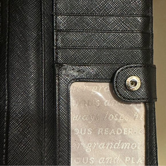 Kate Spade Stacy Cameron Street Jardin Slim Bifold Black Multi Floral Wallet EUC - Picture 12 of 13